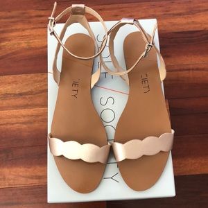WRN 1x Sole Society Odette rose gold sandals - 9.5